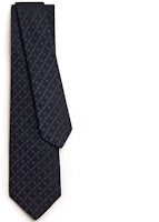 HERMES H Twill Tie - Black 036315T-01 HERMES H Twill Tie - Black 036315T-01