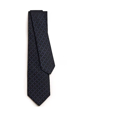 HERMES H Twill Tie - Black 036315T-01