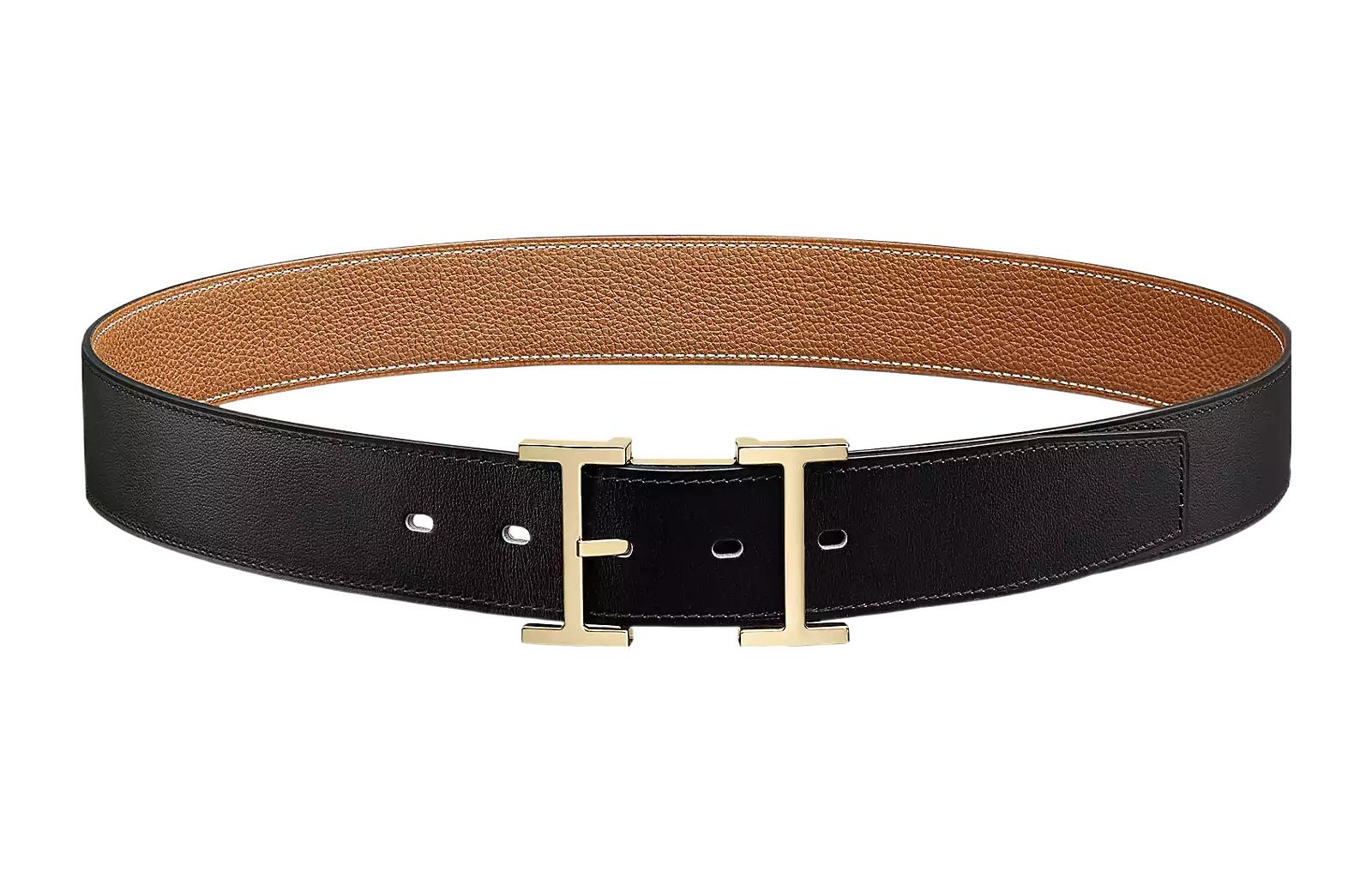 HERMES Hadrien Togo Leather Reversible Belt Black/Gold 3.2cm H081763CPAB 圖 2