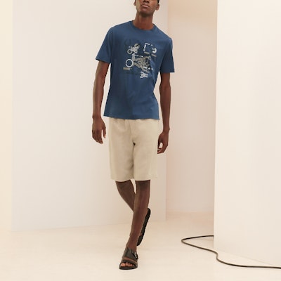 HERMES Hola Sr. Farrier Camiseta Azul Marino Hombre Manga Corta Robot Impreso H157861HA67 Shop HERMES Hola Sr. Farrier Camiseta Azul Marino Hombre Manga Corta Robot Impreso H157861HA67