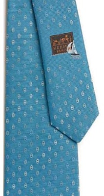 Hermes HERMÈS Blue Silk Tie with Printed Logo Embroidery. H339379Tv07 Lookbook Hermes HERMÈS Blue Silk Tie with Printed Logo Embroidery. H339379Tv07