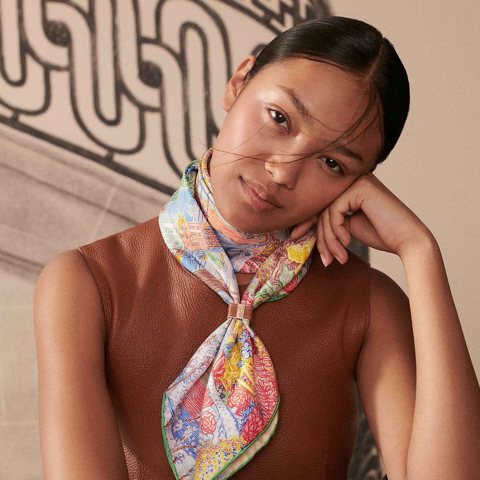 Hermes HERMÈS "Soaring Fu Bao's Dream" Silk Scarf Women Multicolor. H004147S 08 圖 4