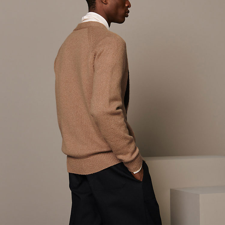 Shop 愛馬仕 HERMÈS 駝色羊絨針織毛衣 H047730HA37