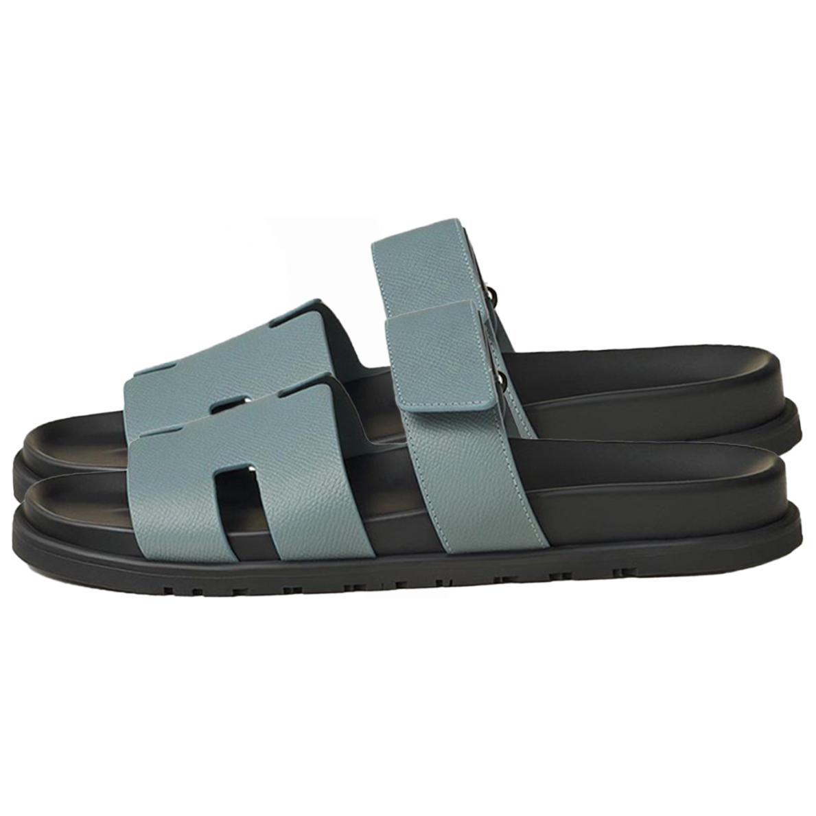 Lookbook 爱马仕 Chypre 蓝色扣带拖鞋 H222857Z-HGT