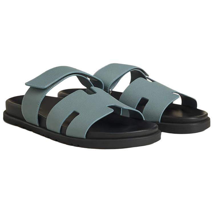 Shop 爱马仕 Chypre 蓝色扣带拖鞋 H222857Z-HGT