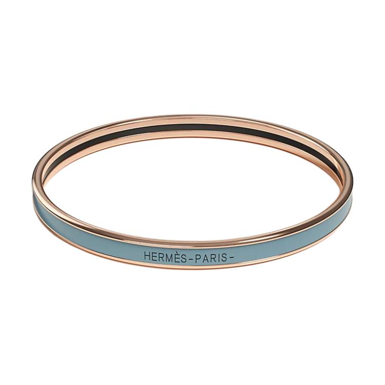 Order Hermes Gelang Logo Enamel Biru Unisex Gaya Pasangan H240001FOZ1