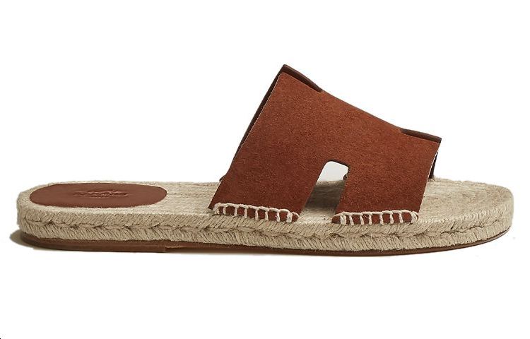 HERMES Hermès Goat Skin 'Brown Woven Slide' 圖 2