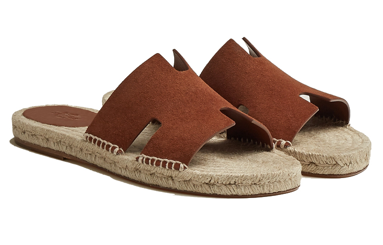 HERMES Hermès Goat Skin 'Brown Woven Slide' 圖 3