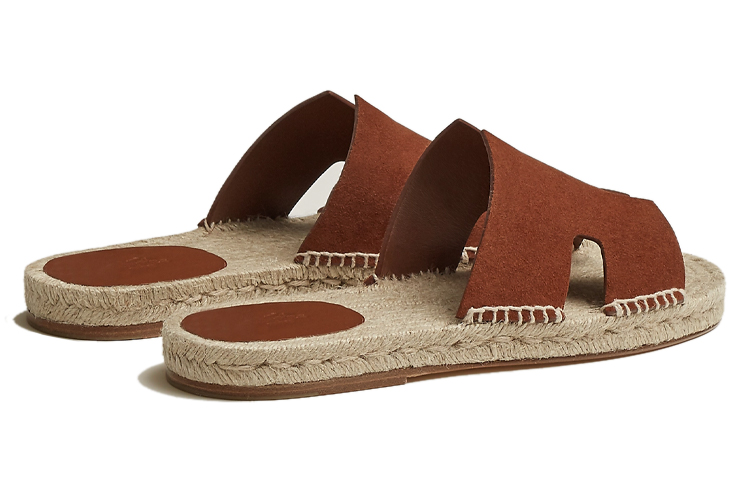 HERMES Hermès Goat Skin 'Brown Woven Slide' 圖 4