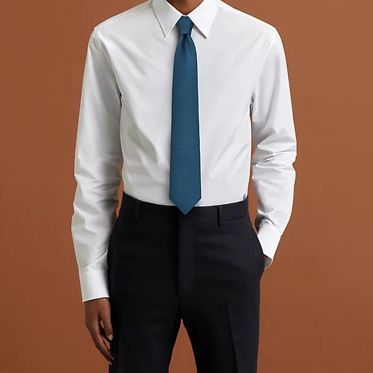 Hermes Hermès H Jacquard Tie 100% Silk 7cm Ocean Blue H030289T I4 圖 5