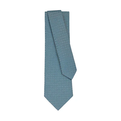 Hermes HERMÈS Silk Tie Faconnee H Pattern Blue Grey Accessory H030189T-39