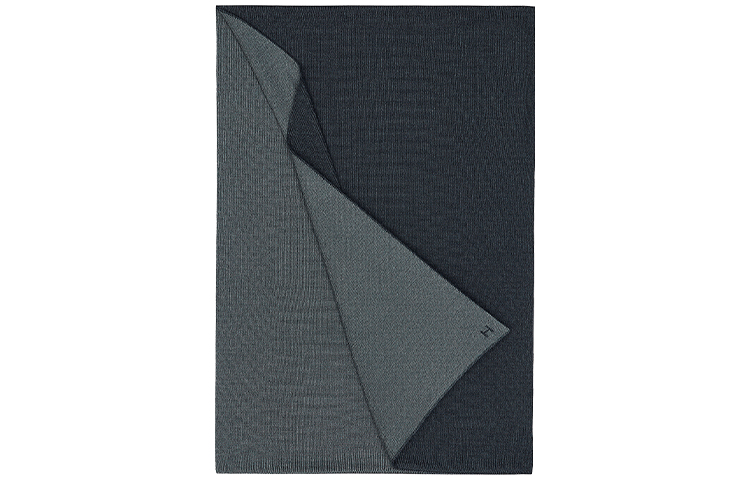 Hermes HERMÈS Solid Double-Sided Scarf Navy Blue/Slate Grey H733631T18 圖 2
