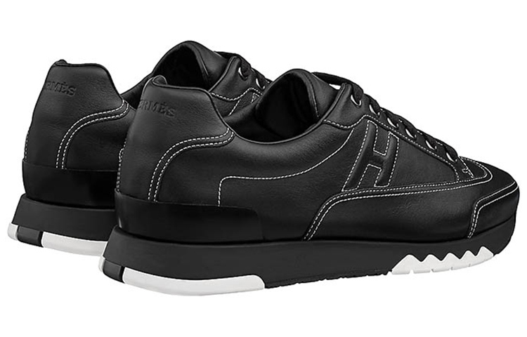 Lookbook HERMES 愛馬仕 Trail 經典牛皮橡膠系帶休閒運動鞋 黑色