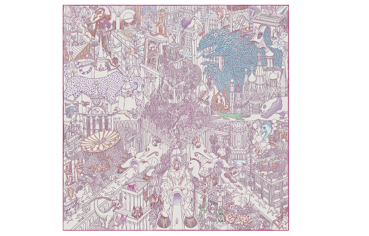 Hermes HERMÉS Zootopia Scarf - Purple-Red H003275S-15