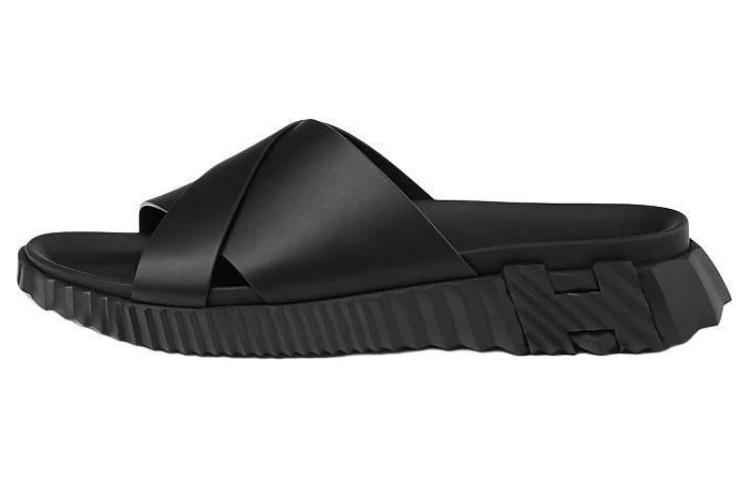 HERMES Hermes Infra Simple Versatile Slide Sandals Men Black H241919Z H01