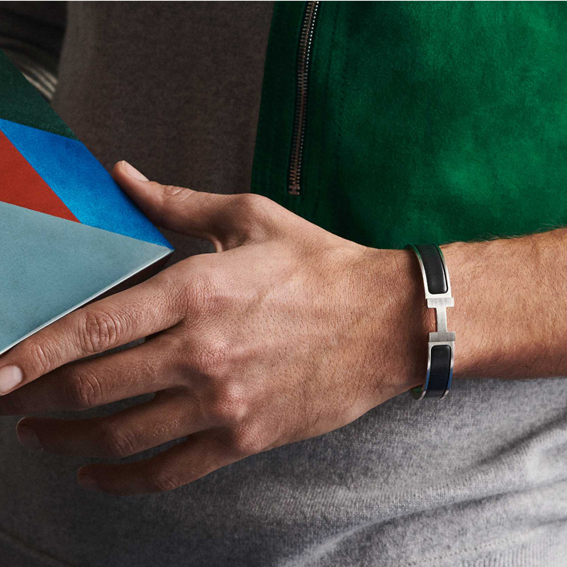 HERMES HH Unisex Matte Tin Grey Bracelet - Couples Edition H703203FB5C 圖 3