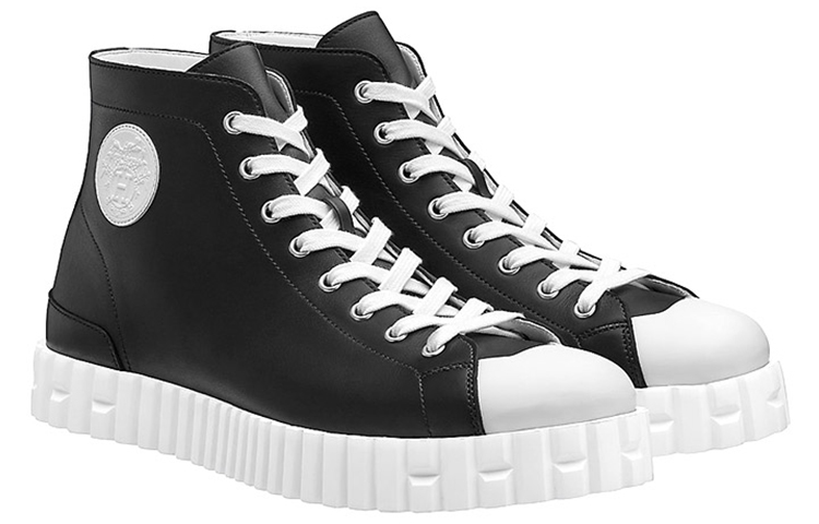 Order エルメス クラシック黒カーフスキン ハイカットスニーカー H211942Z-H02