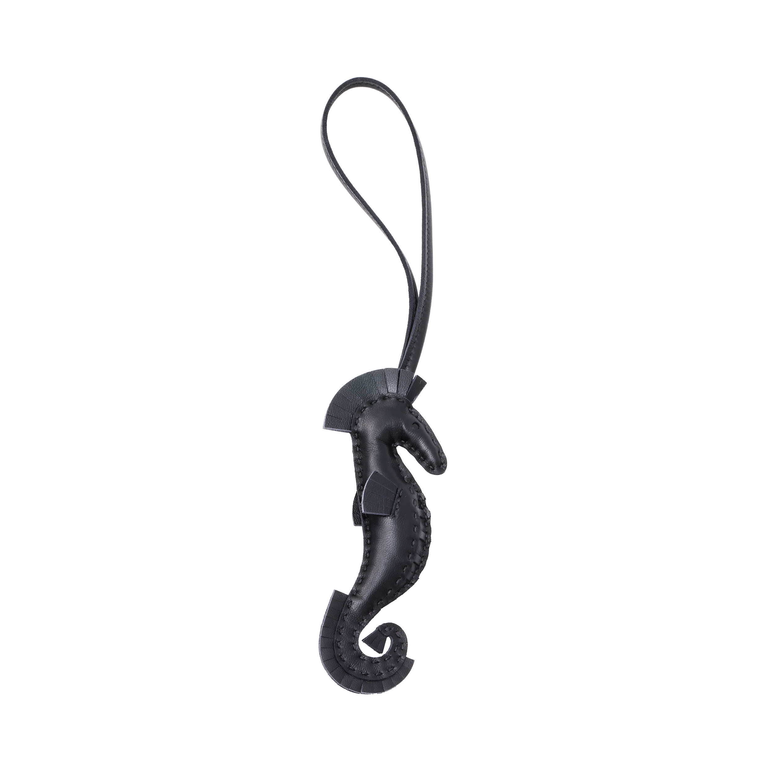 HERMES Hippo Seahorse Black Lambskin Keychain Charm Unisex Couple Accessory. H084738CAAD 圖 2