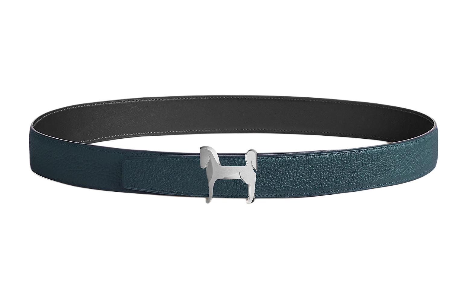 Lookbook HERMES Tali Pinggang Kulit Hitam Lelaki - Gesper Kuda, Lebar 3.2CM H081753CIJ3-H073967CAAD090