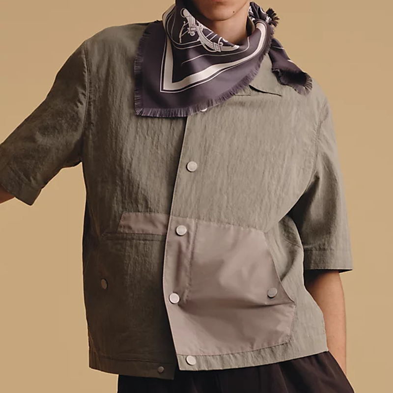 HERMES Iconic Ex-Libris Pattern Gray Mulberry Silk Scarf for Men. H271063Tv75 圖 3