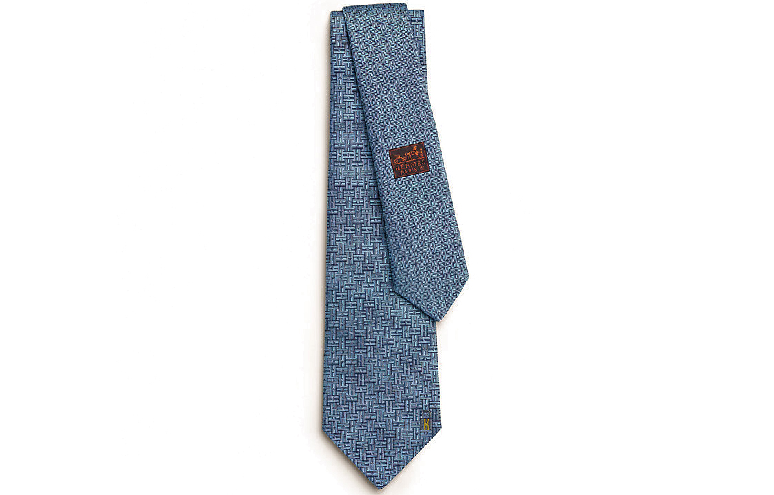 HERMES Iconic Lock Tie for Men - Blue H339343T-10