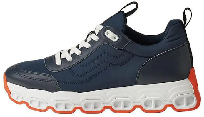 HERMES Scarpe Casual Uomo in Pelle Blu Profondo con Lacci e Punta Tonda. H241903Z HI2 Buy HERMES Scarpe Casual Uomo in Pelle Blu Profondo con Lacci e Punta Tonda. H241903Z HI2