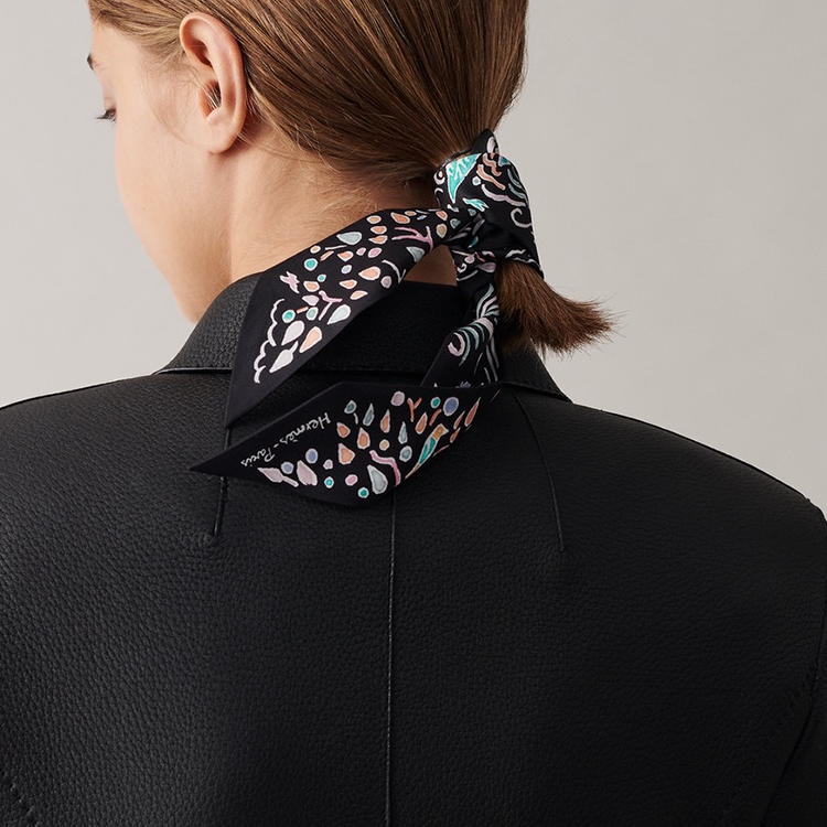 HERMES Island Spring Twilly Silk Scarf Unisex Couples Style H063755S-16 圖 3