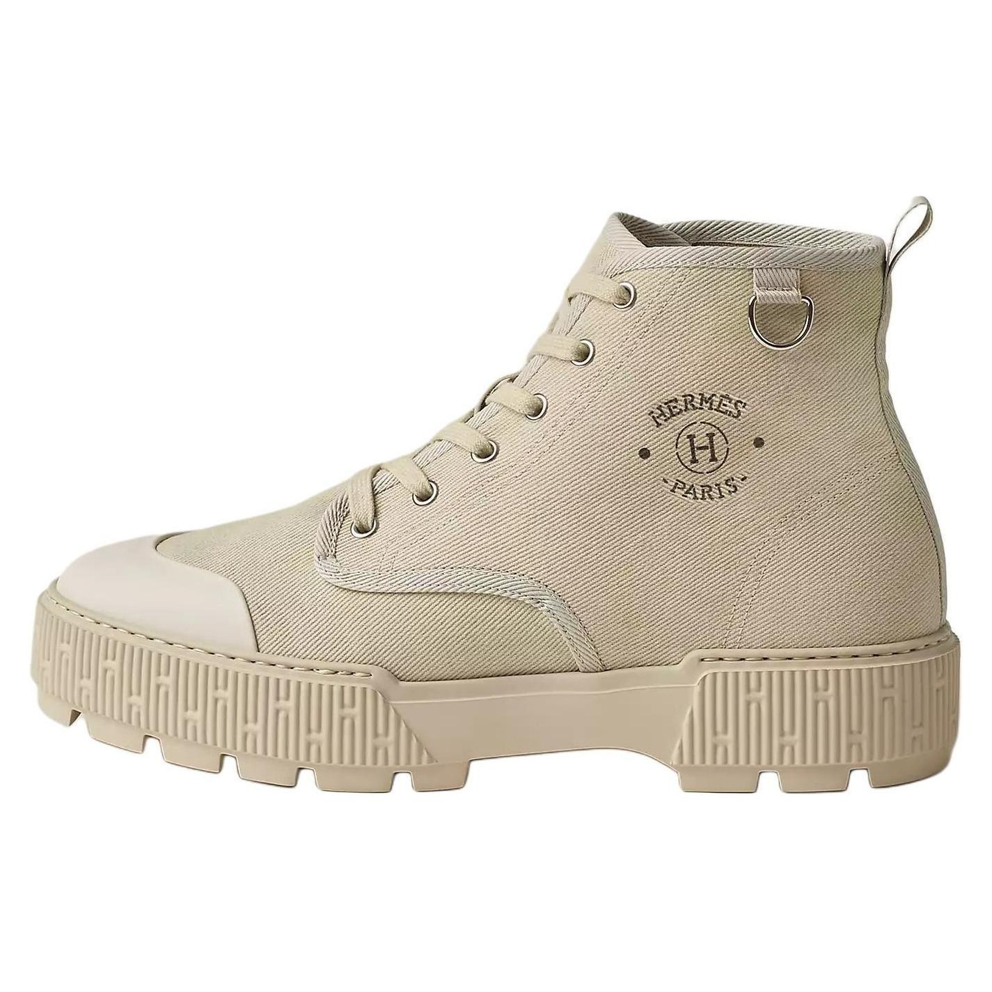 HERMES Itineraire Casual Ankle Boots 3.7cm Sand Beige H241945Z HC9