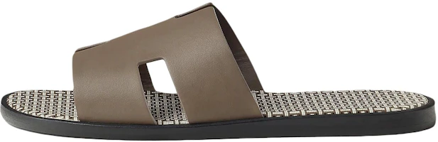 HERMES Izmir Calfskin Open-Toe Slide Sandals Men’s - Grey. H241869Z HX3 HERMES Izmir Calfskin Open-Toe Slide Sandals Men’s - Grey. H241869Z HX3