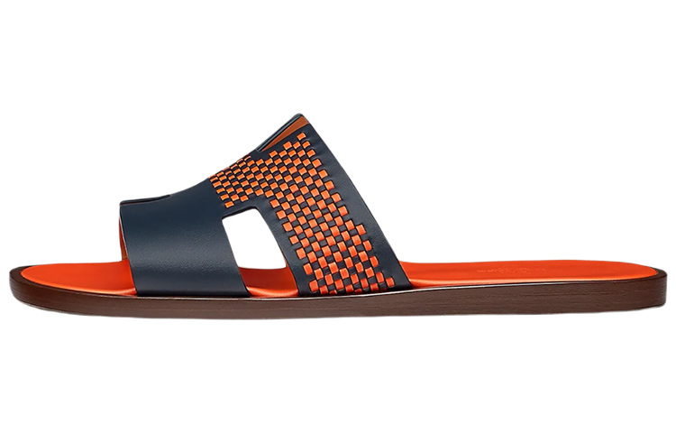 HERMES Izmir Sandal 'Blue Orange Woven Calfskin' H212881Z-HH8