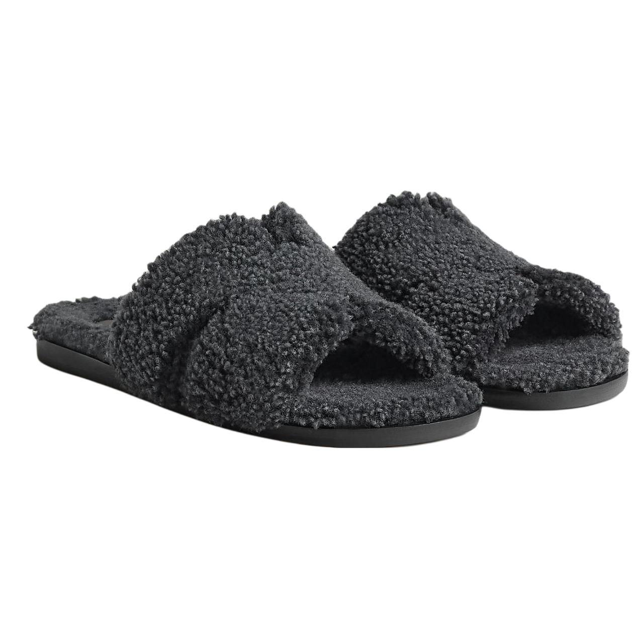 Shop HERMES Sandalia Izmir 'Gris Mixto' H222849Z-H2G