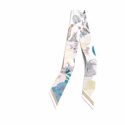 HERMES Jacquard Pattern Silk Scarf Unisex Couple Design Multicolor H064094S 03