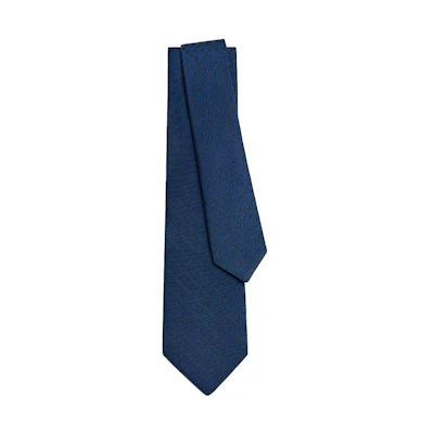 HERMES Jacquard Woven Tie Unisex Couple Style Blue H036315T 02