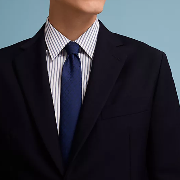 HERMES Jacquard Woven Tie Unisex Couple Style Blue H036315T 02 圖 3