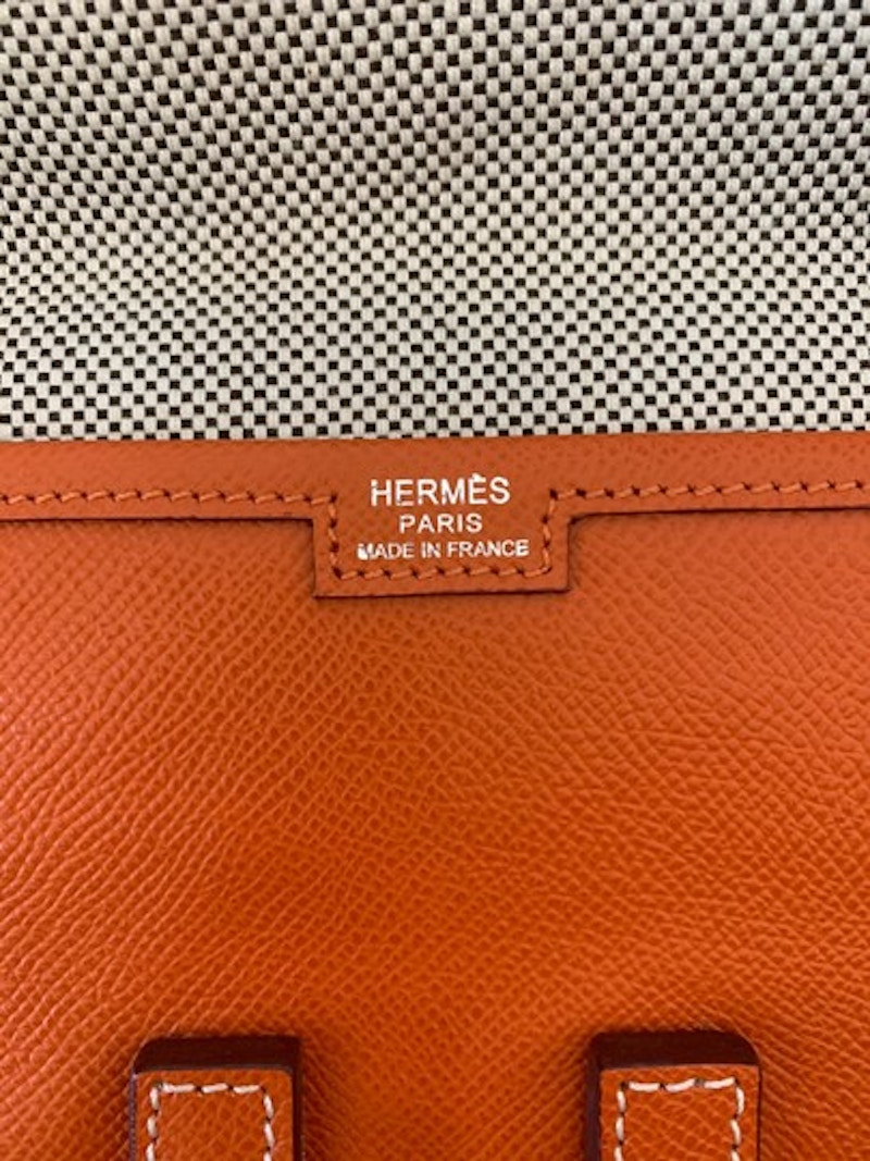 Lookbook 爱马仕 Jige Clutch Epsom 中号 橙色手拿包