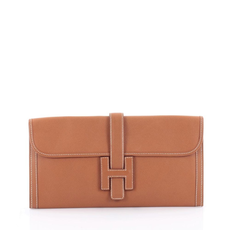 Hermes Jige Elan Clutch 29 Gold