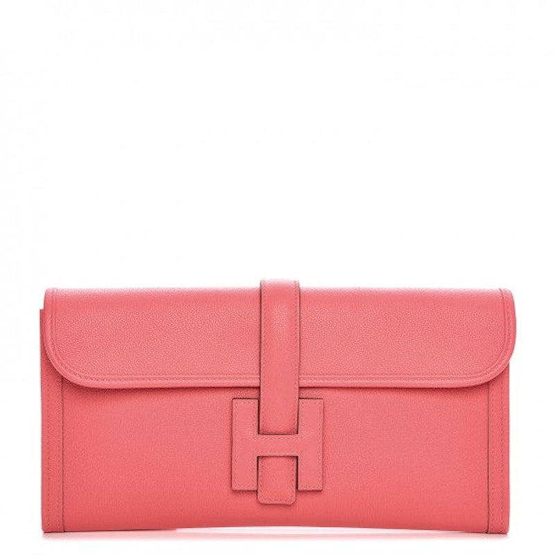 Hermes Jige Elan Clutch Evercolor 29 Rose Azalee