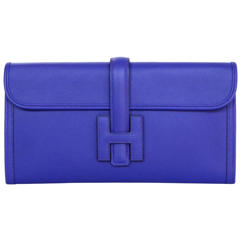 Hermes Jige Elan Clutch Swift 29 Bleu Electrique
