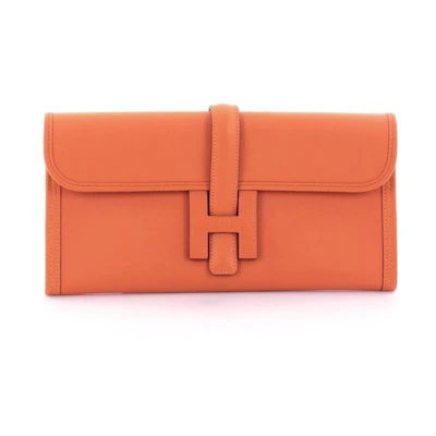 Hermes Jige Elan Clutch Swift 29 Orange