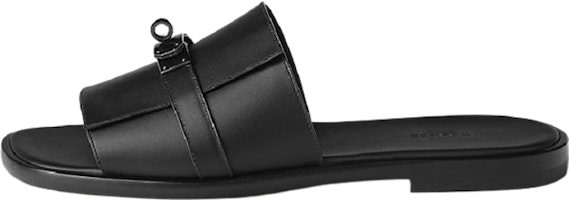 HERMES Kelly 'Black Calfskin Flat Sandal' H231736Z-H02 HERMES Kelly 'Black Calfskin Flat Sandal' H231736Z-H02