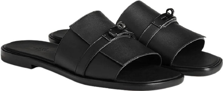 HERMES愛馬仕 Kelly 小牛皮 平底 時尚涼拖 男款 黑色 Lookbook HERMES愛馬仕 Kelly 小牛皮 平底 時尚涼拖 男款 黑色