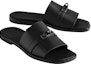 Shop HERMES Kelly 'Sandal Hitam Kulit Lembu Flat' H231736Z-H02