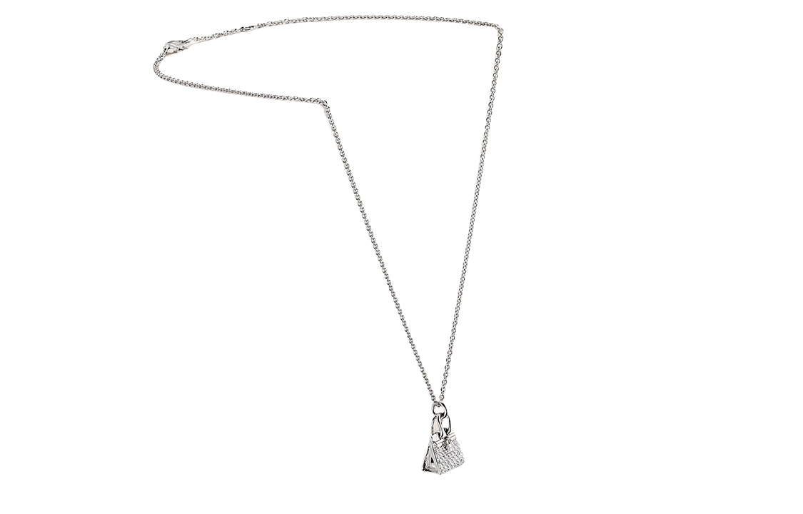 Shop 에르메스 켈리 아뮬렛 미니멀리스트 목걸이 플래티넘 유니섹스 커플 액세서리 H121315B-00