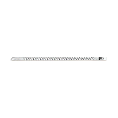 HERMES Kelly Bracelet with Diamonds 18K White Gold Cuban Chain Unisex Couple Design H221410B-00