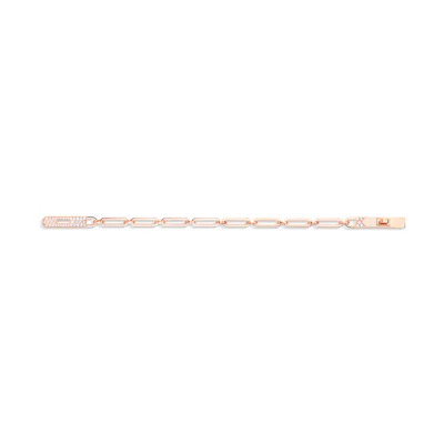 HERMES Kelly Chaine Bracelet Small 18K Rose Gold Full Diamond Unisex Jewelry H221411B-00