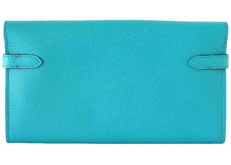 Order 爱马仕凯莉经典钱包Epsom孔雀蓝