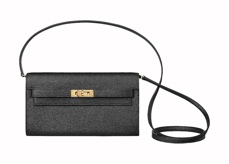 Buy Hermès Kelly Classique To Go钱包 Chèvre Mysore黑色镀金配件