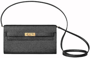 Hermes Kelly Classique To Go Wallet Chèvre Mysore Noir Gold Plated Hardware Hermes Kelly Classique To Go Wallet Chèvre Mysore Noir Gold Plated Hardware