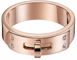 HERMES Kelly Diamond Rose Gold Ring Unisex Couples Ring H109041B-000 HERMES Kelly Diamond Rose Gold Ring Unisex Couples Ring H109041B-000