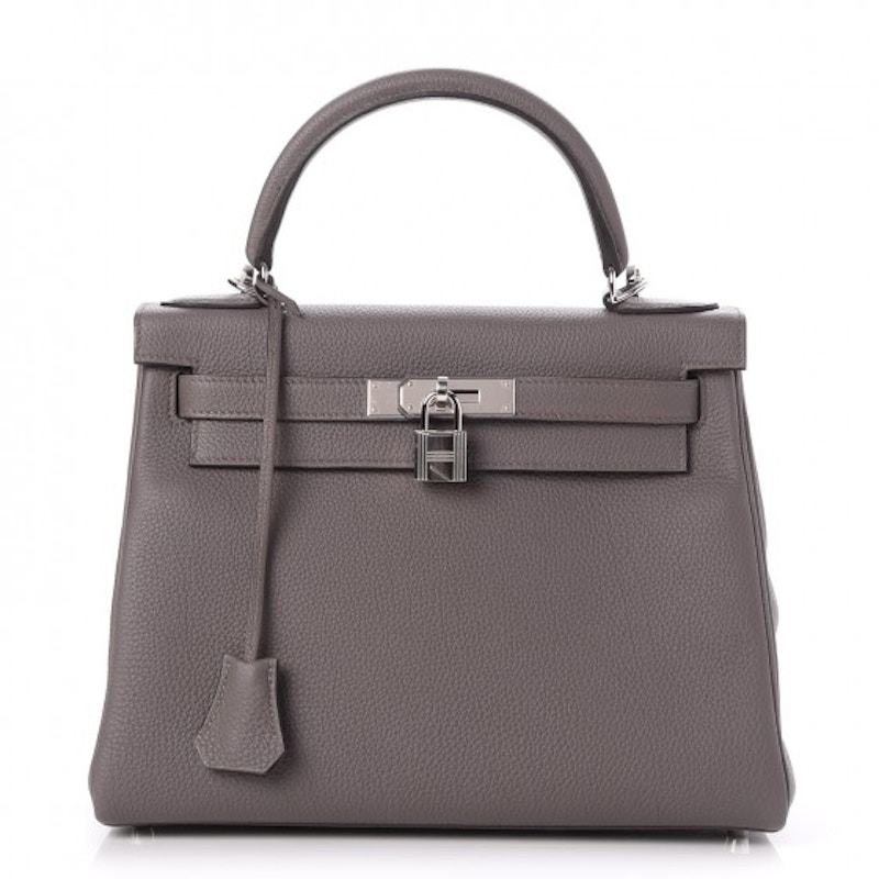 Hermes Kelly Retourne Togo Palladium 28 Etain